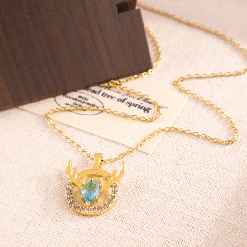 One Deer Necklace You New Deer Antler Titanium Steel Necklace Niche All-Match Fashion Accessories Simple Light Luxury Exquisite Necklace - Image 1